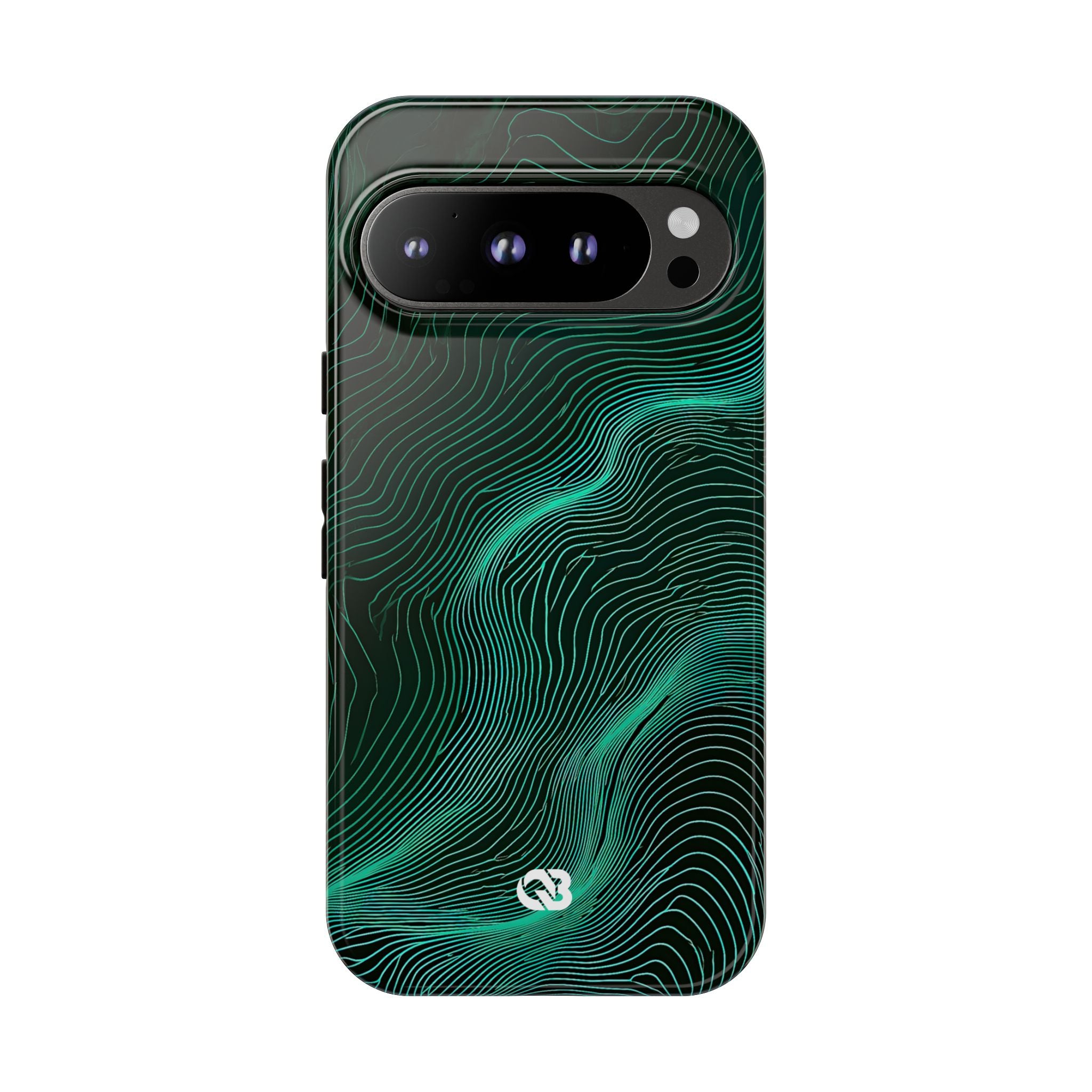 Teal Tough Phone Case for Google Pixel - Neon Jade Contour