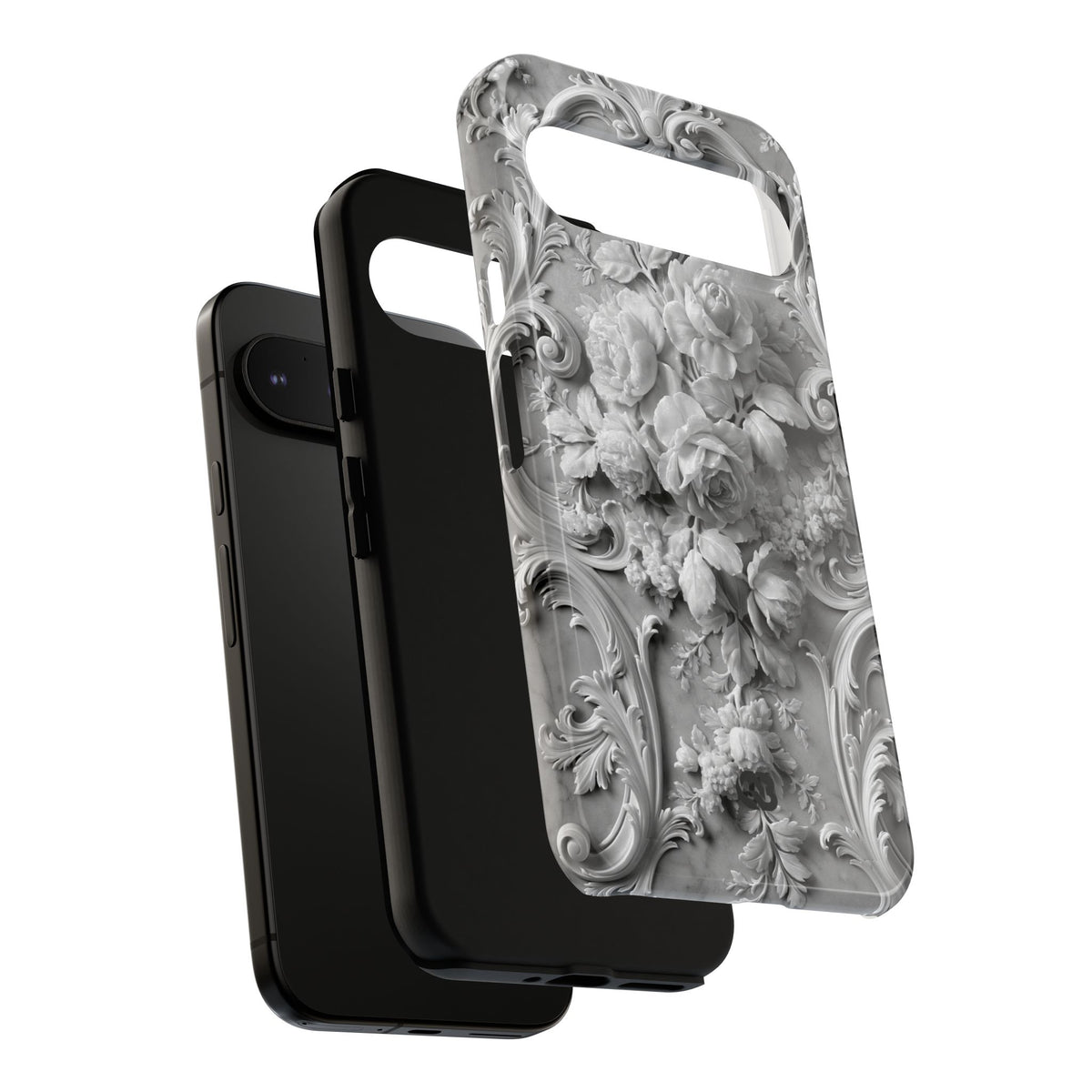 Rococo Marble Rose · Tough Phone Case for Pixel ·  White