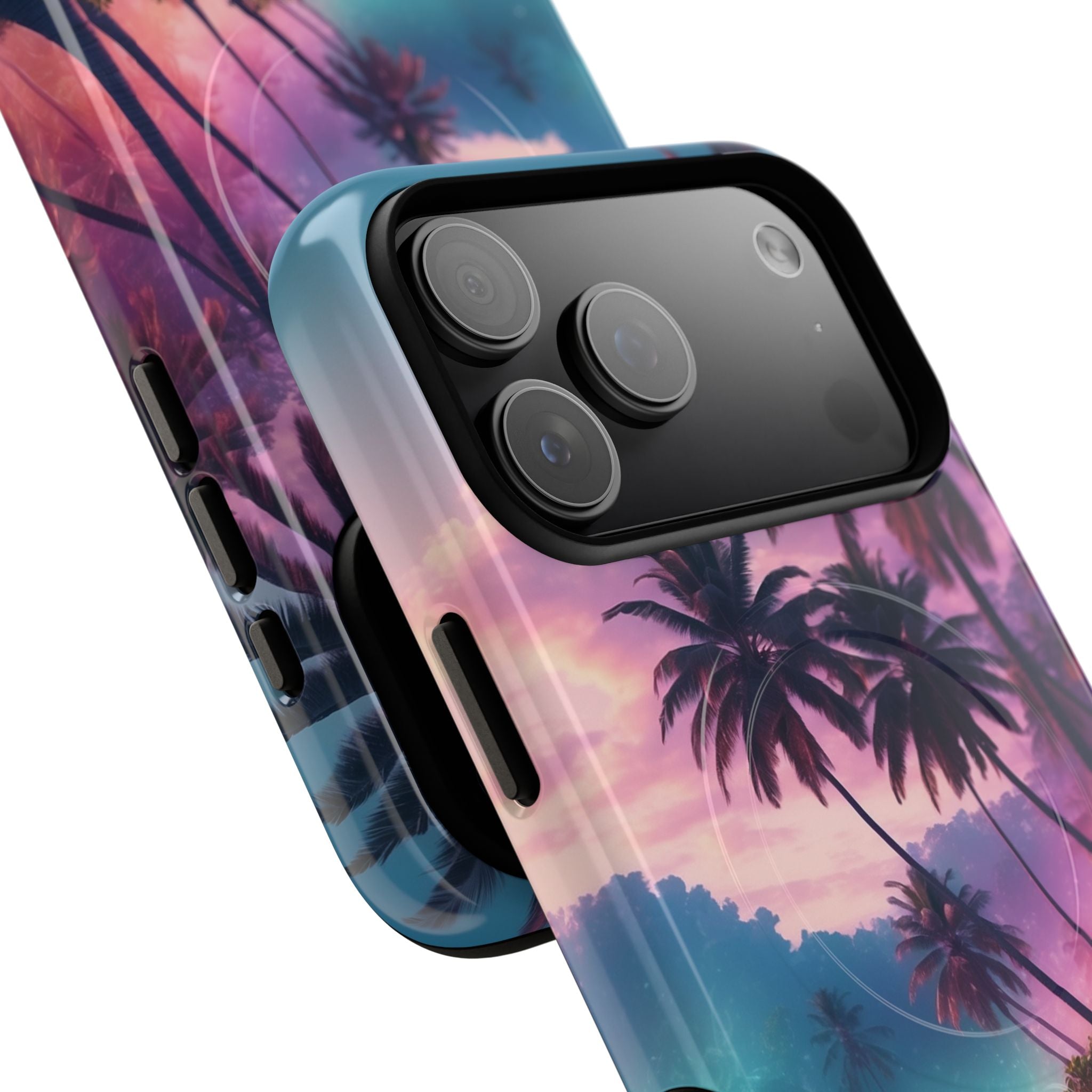 Neon Shore Palms · Tough+ Handyhülle für iPhone · Magsafe