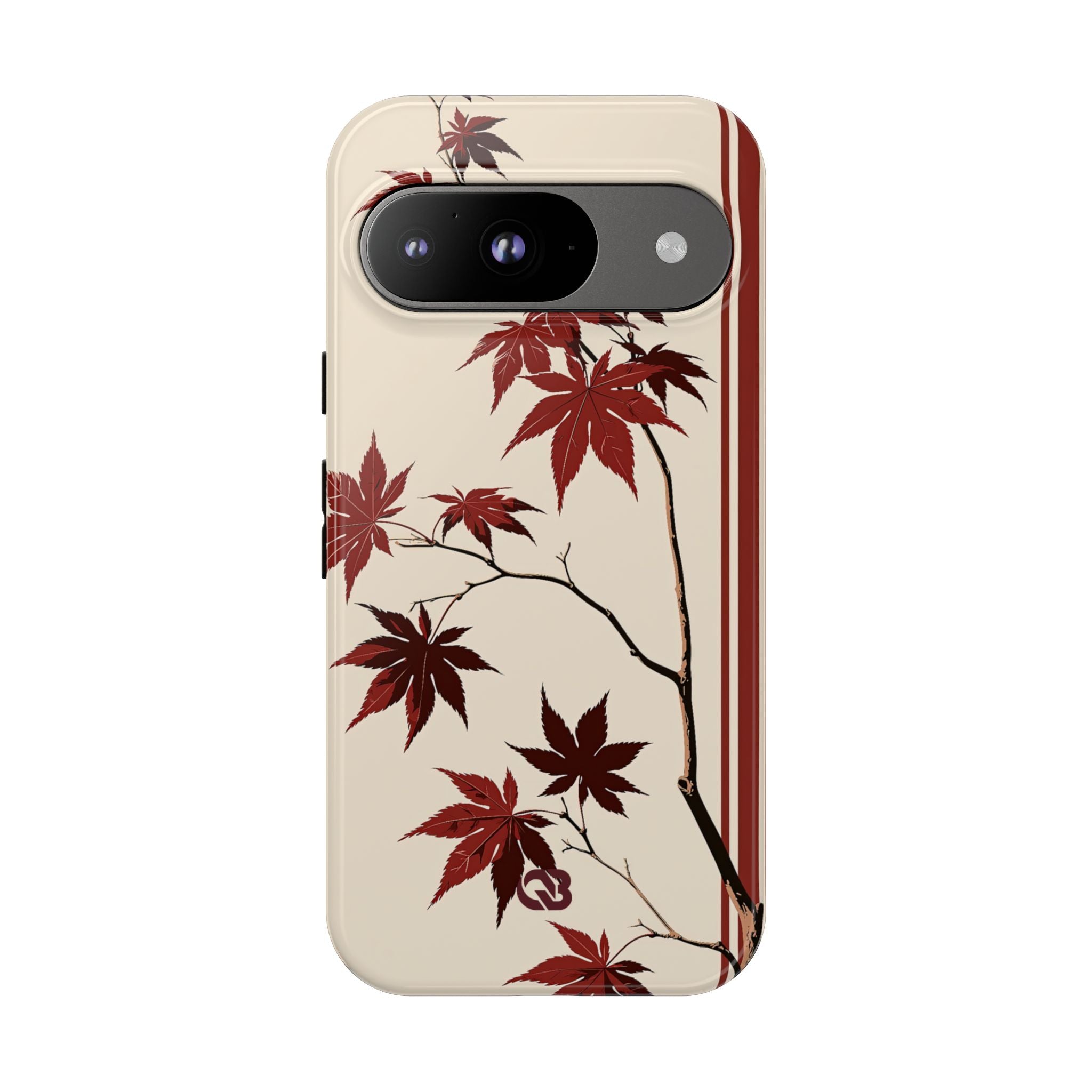 Red Tough Phone Case for Google Pixel - Crimson Momiji Stripe