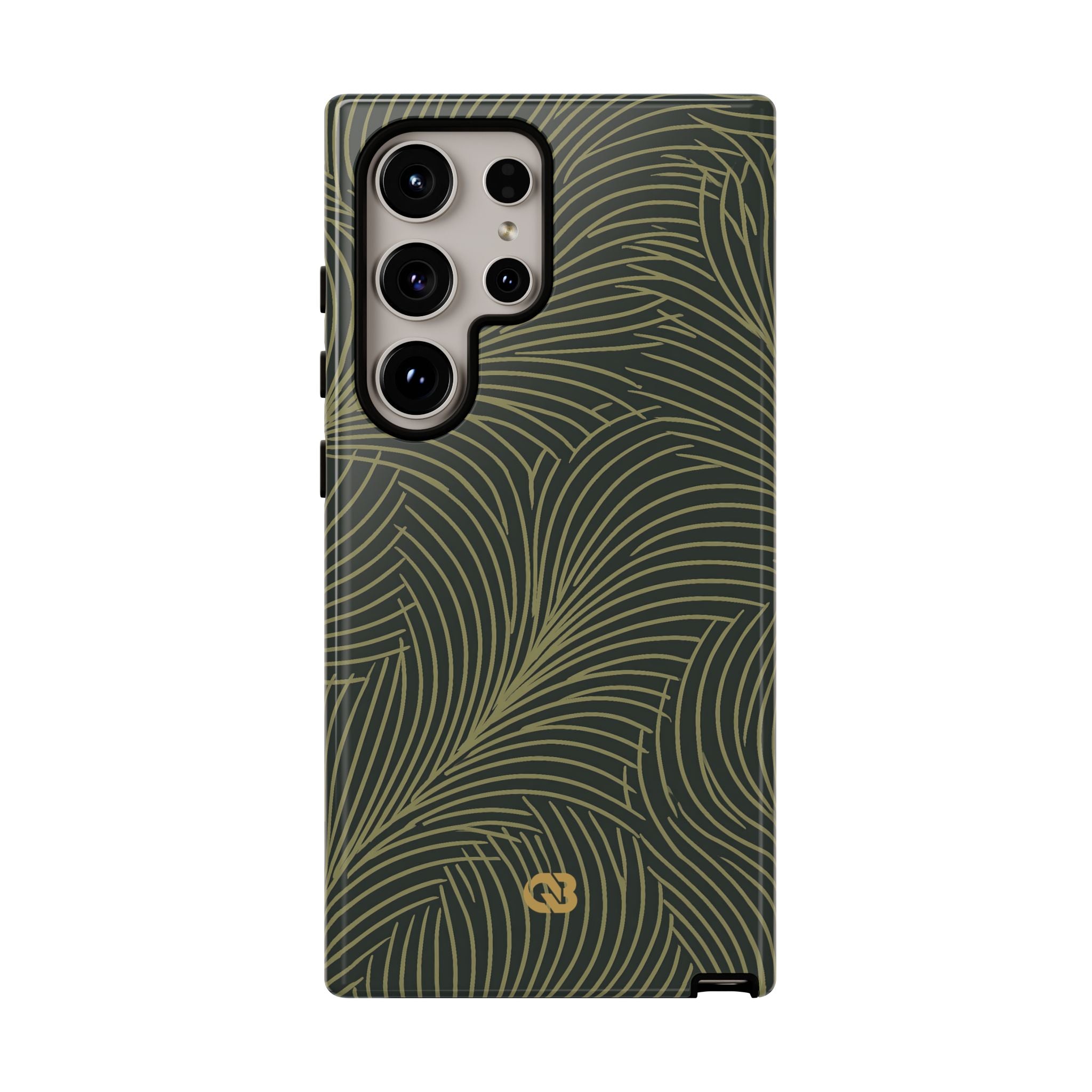 Green Tough Phone Case for Samsung - Dark Olive Plume