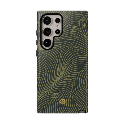Green Tough Phone Case for Samsung - Dark Olive Plume