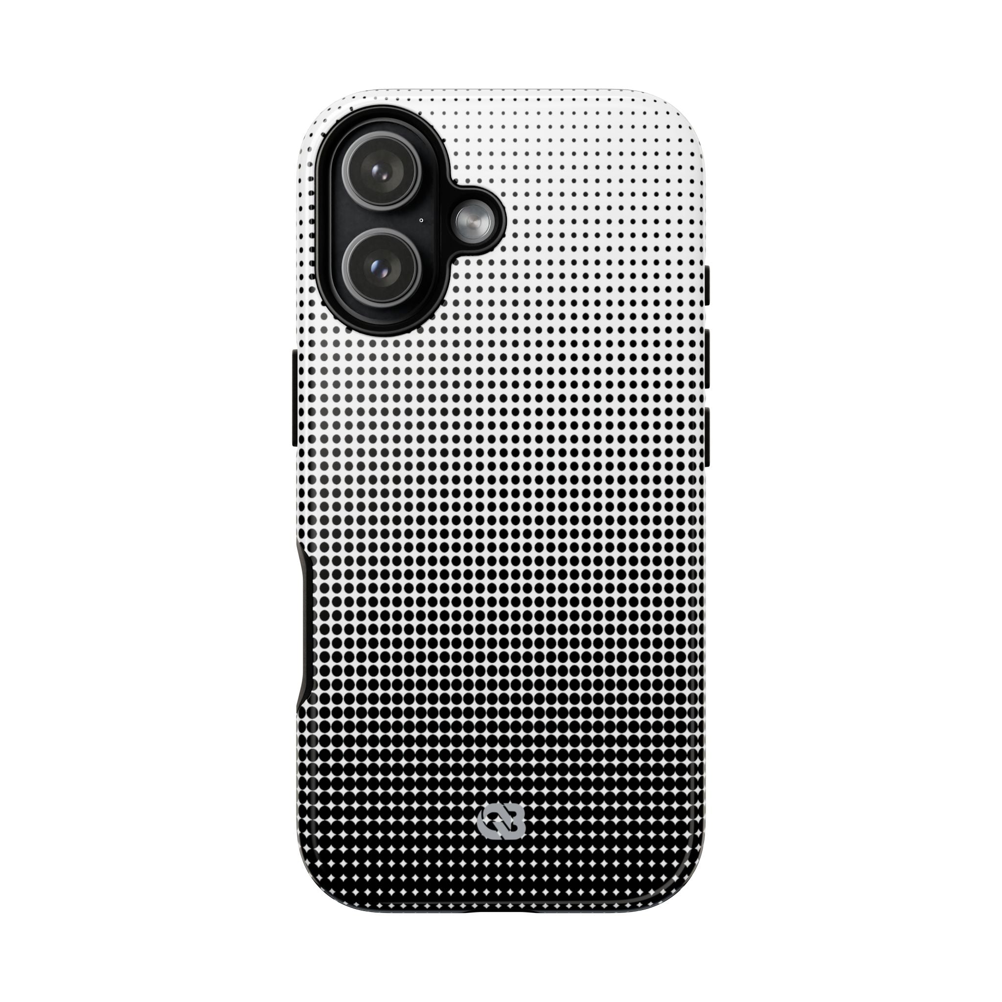 Black Tough Phone Case for iPhone - Obsidian Halftone Flux