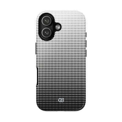 Black Tough Phone Case for iPhone - Obsidian Halftone Flux