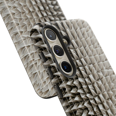 Beige Tough Phone Case for Samsung - Bone Spiked Grid