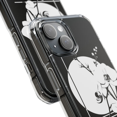 Nocturne Orchid Bloom · Clear Impact Magnetic Phone Case for iPhone ·  Black