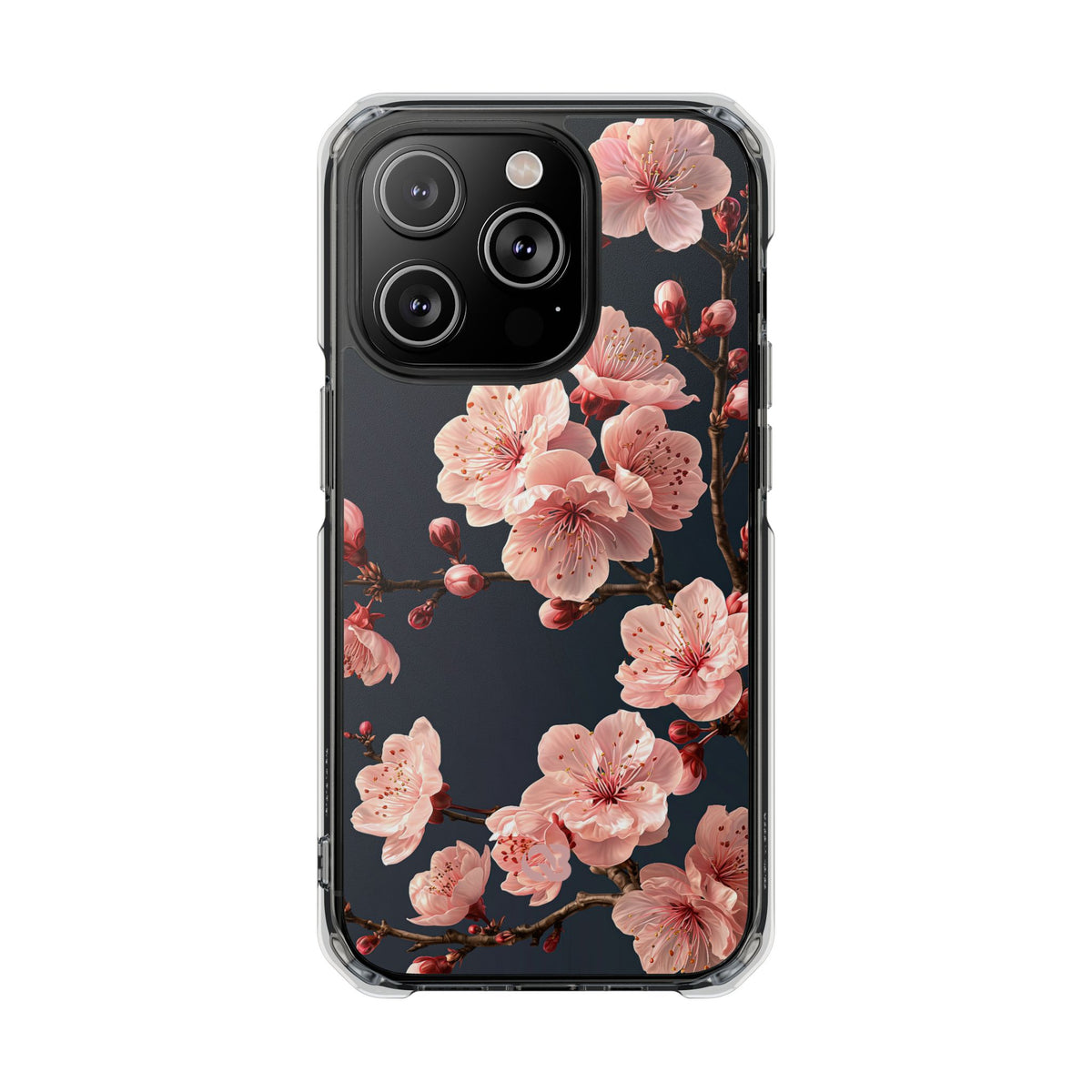 Midnight Sakura Bloom · Clear Impact Magnetic Phone Case for iPhone · Pink