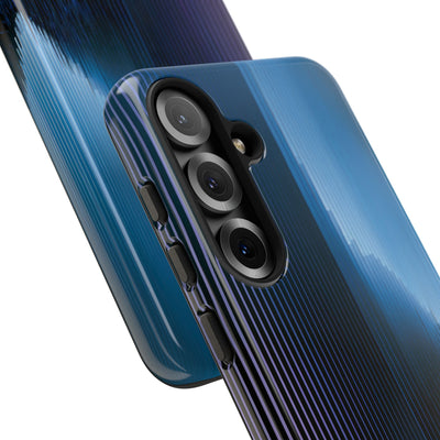 Blue Tough Phone Case for Samsung - Indigo Distortion Wave