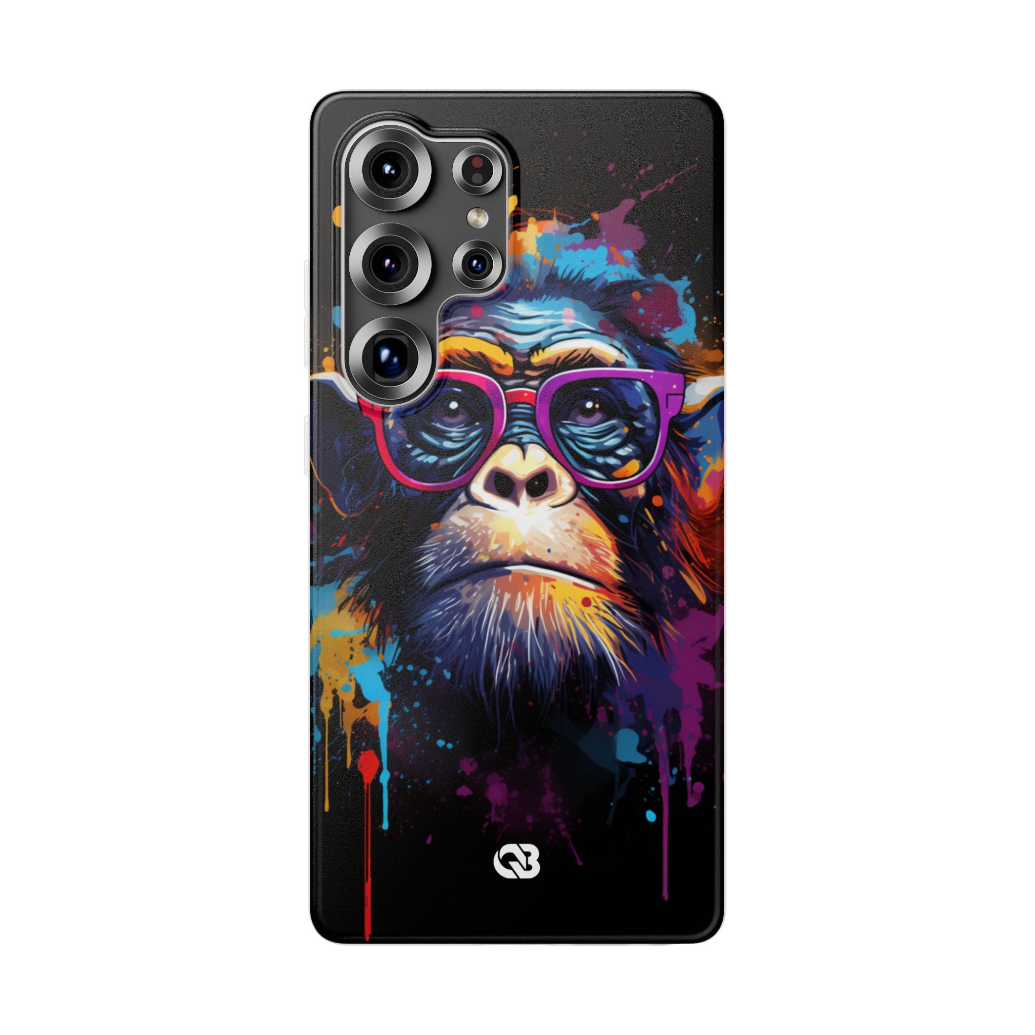 Neon Splatter Primate · Soft Telefoncover til Samsung