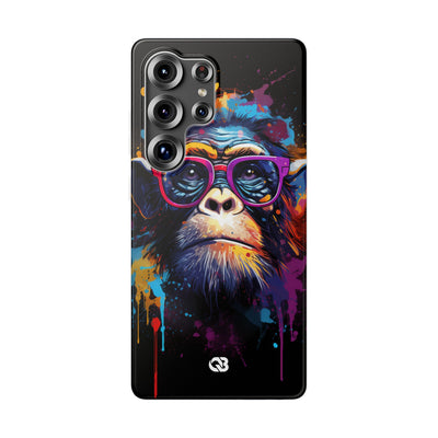 Neon Splatter Primate · Soft Telefoncover til Samsung