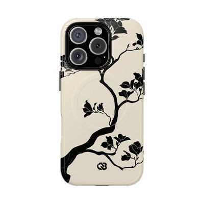 Beige Tough 2.0 Magsafe Phone Case for iPhone - Obsidian Bonsai Silhouette