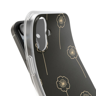 Black Lite Phone Case for iPhone - Obsidian Sand Petals