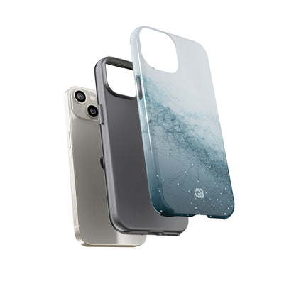 Teal Tough Phone Case for iPhone - Cyan Vector Lattice