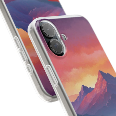 Crimson Mountain Dusk · Soft Custodia per iPhone