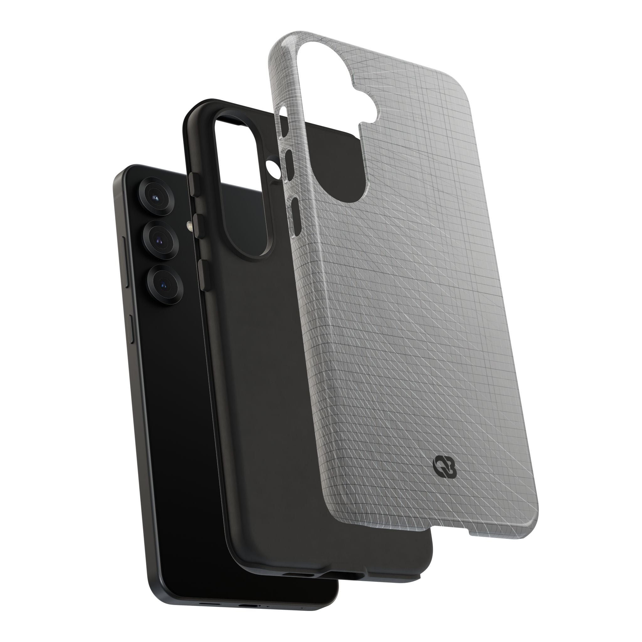 Grey Tough Phone Case for Samsung - Chrome Mesh Warp