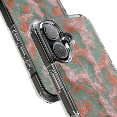 Coral Pixel Matrix · Clear Impact Magnetic Phone Case for iPhone · Green