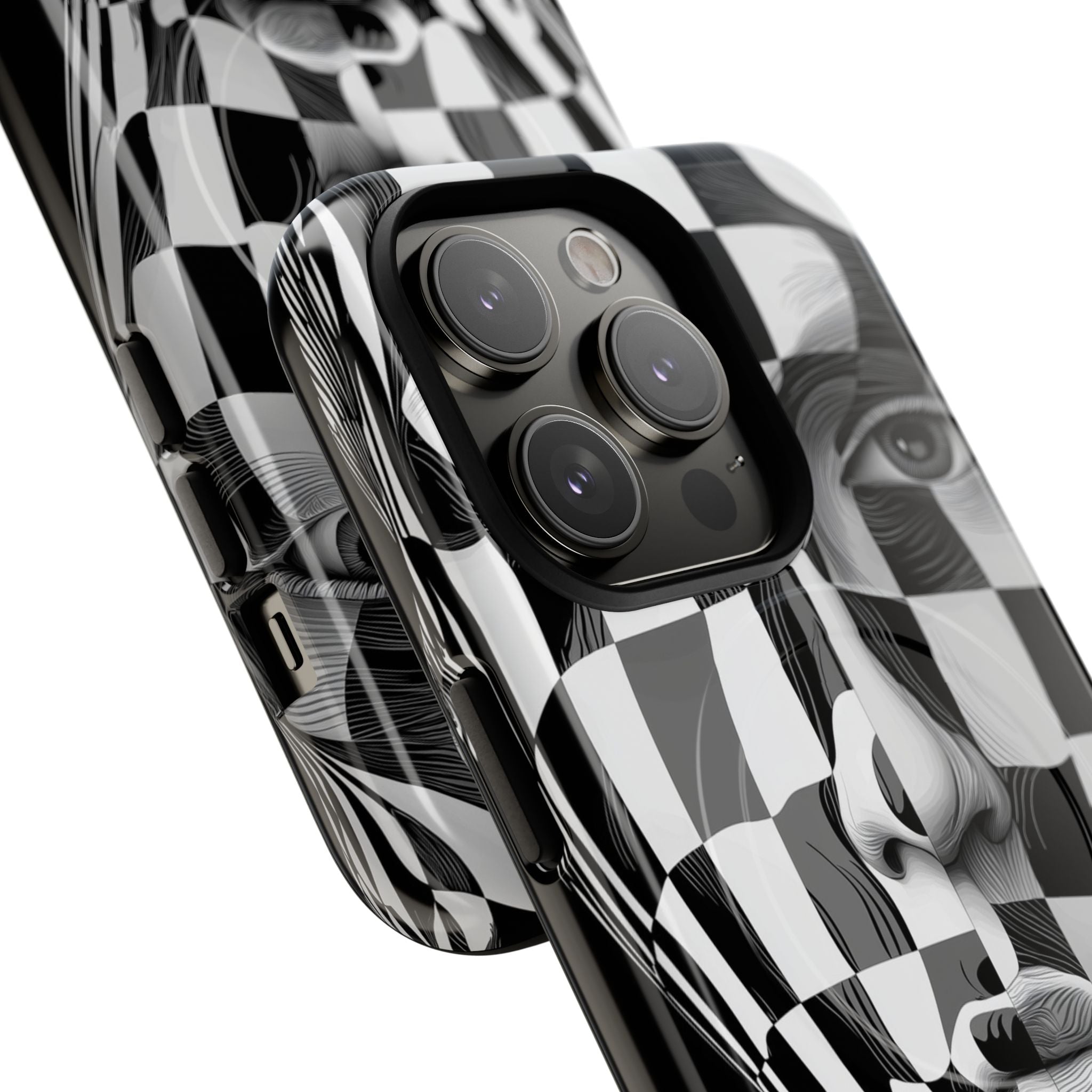 Checkered Face iPhone 14 Pro Skal - Tough+