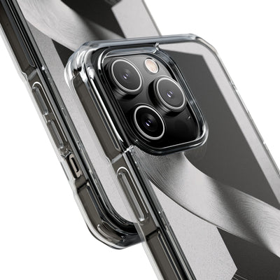 Grey Impact MagSafe Phone Case for iPhone - Obsidian Moiré Wave