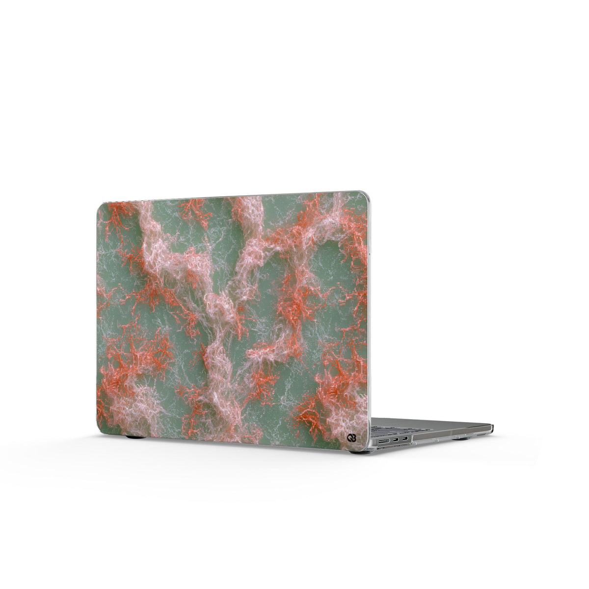 Coral Pixel Matrix · Clear Hard Case for MacBook · Green