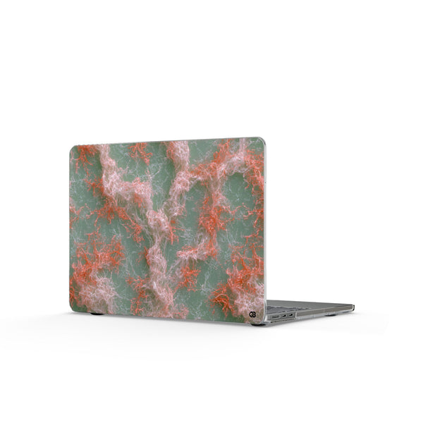 Coral Pixel Matrix · Clear Hard Case for MacBook · Green