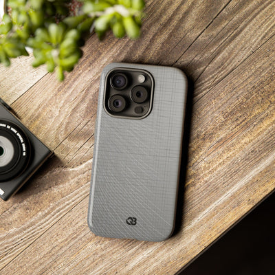 Grey Tough Phone Case for iPhone - Chrome Mesh Warp