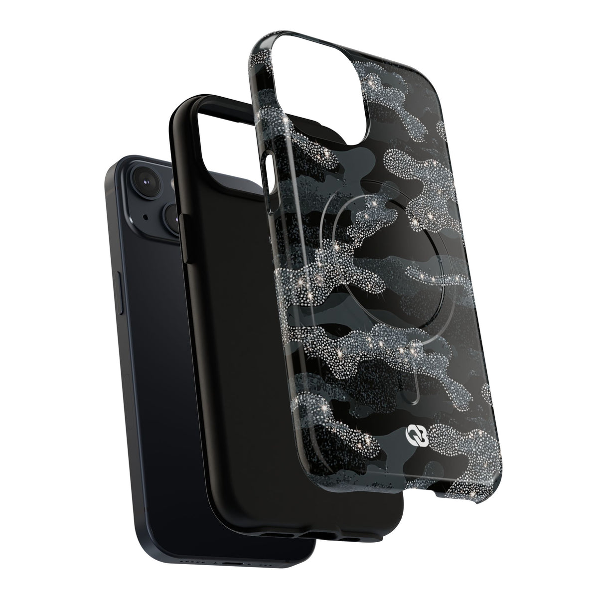 Glitter Shadow Camo · Tough 2.0 Magnetic Phone Case for iPhone · Black