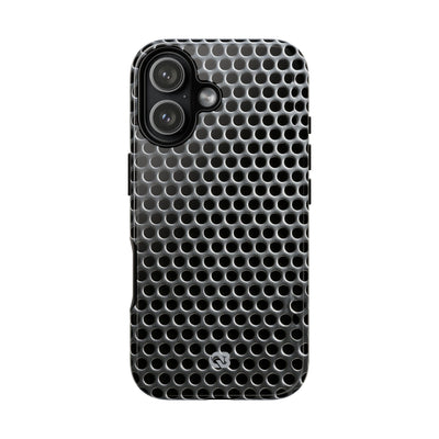 Silver Tough Phone Case for iPhone - Brutalist Steel Mesh