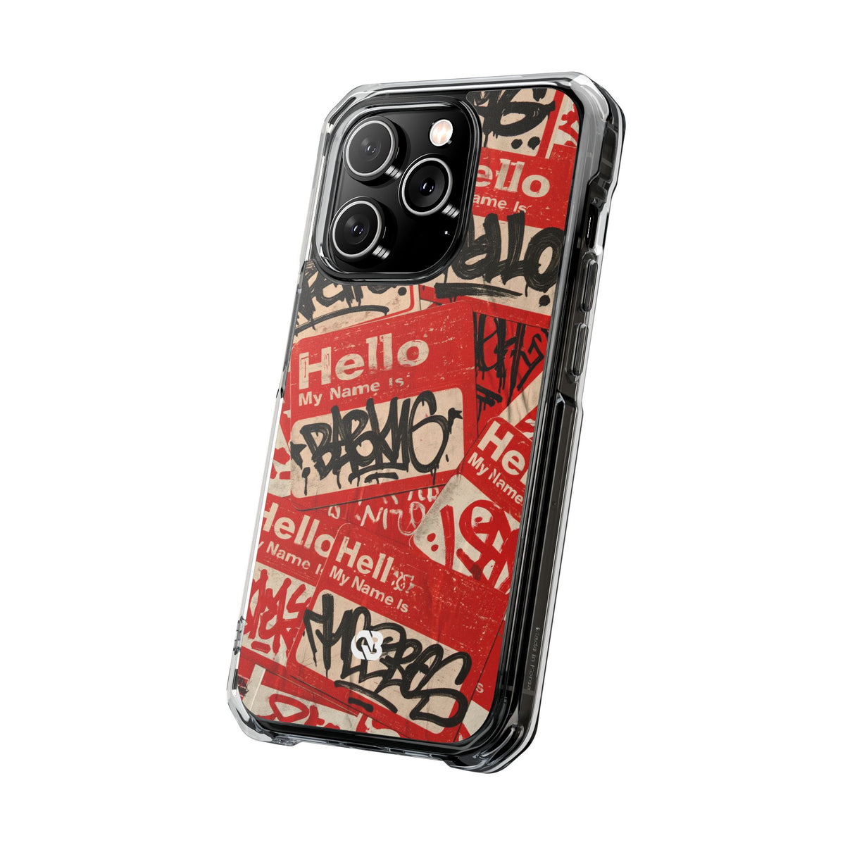 Slap Tag Collage · Clear Impact Magnetic Phone Case for iPhone · Red