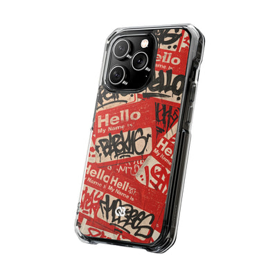 Slap Tag Collage · Clear Impact Magnetic Phone Case for iPhone · Red