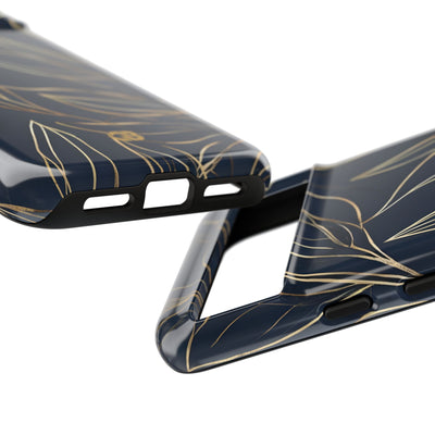Gilded Navy Foliage · Tough Phone Case for Google Pixel