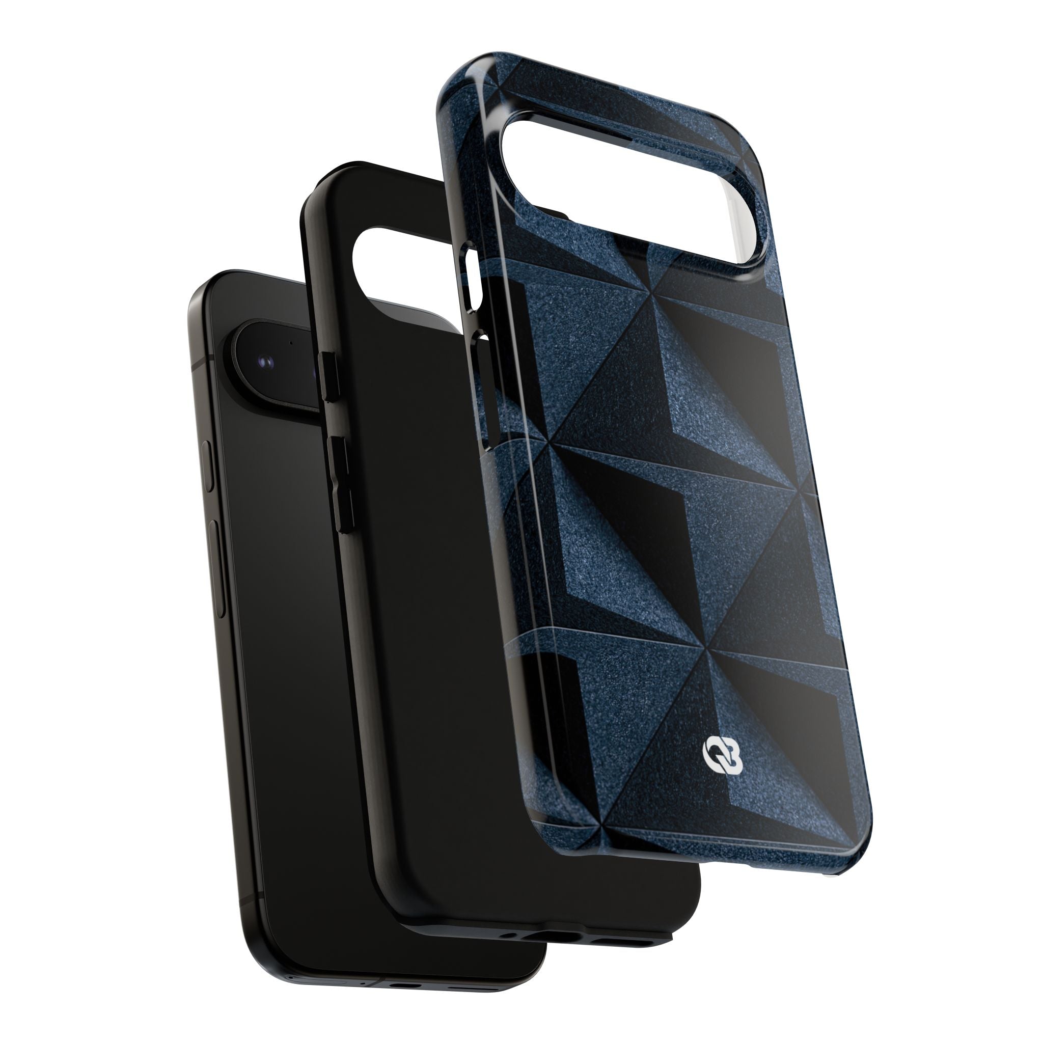Blue Tough Phone Case for Google Pixel - Indigo Basalt Facets