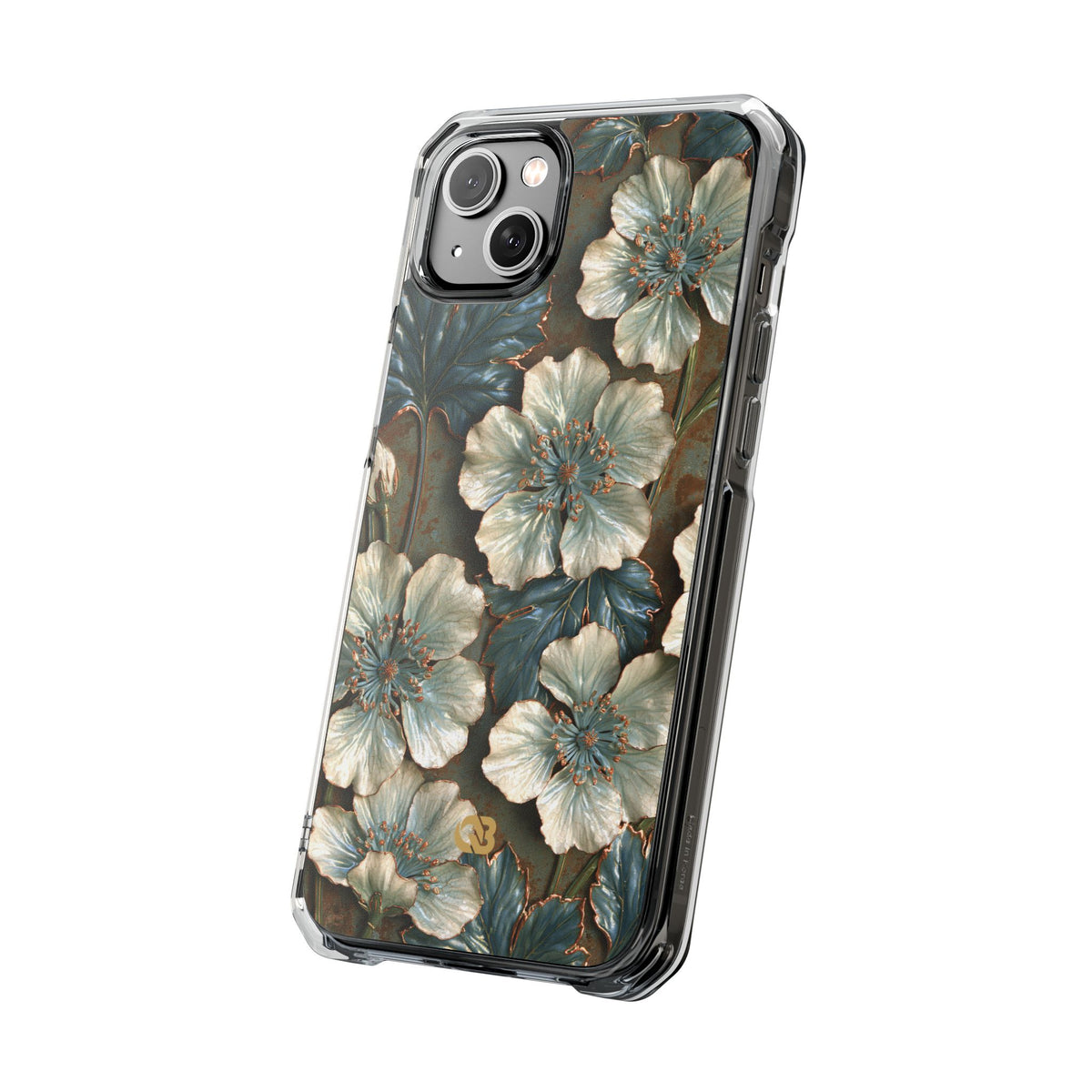 Gilded Blossom Reverie · Clear Impact Magnetic Phone Case for iPhone · Teal