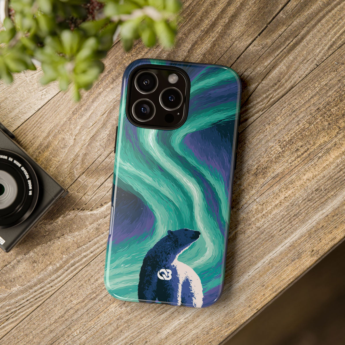 Arctic Aurora Bear · Tough Phone Case for iPhone · Teal
