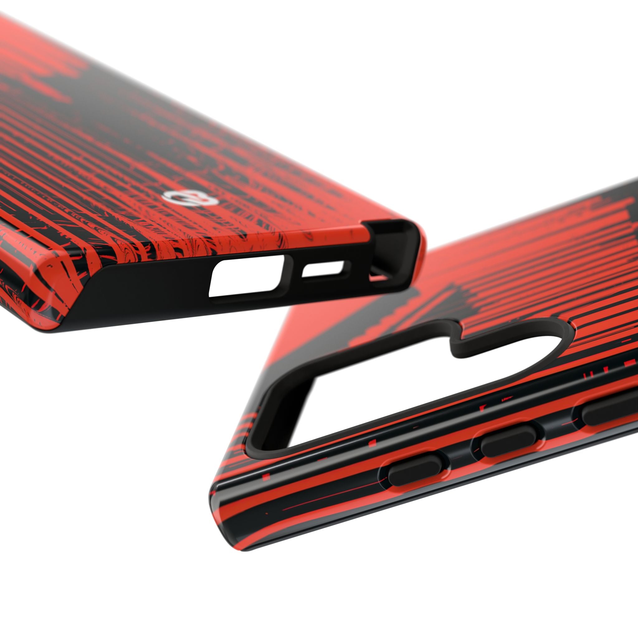 Red Tough Phone Case for Samsung - Crimson Brutalist Distortion