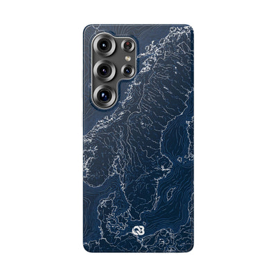 Nordic Contour Chart · Lite Phone Case for Samsung · Blue
