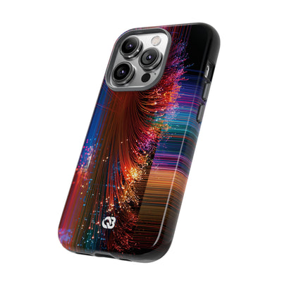 Black Tough Phone Case for iPhone - Cyber Optic Streak