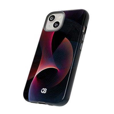 Black Tough Phone Case for iPhone - Cobalt Crimson Flux