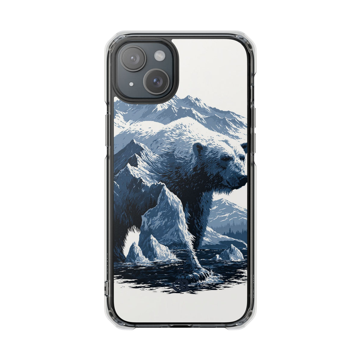 Fjord Summit Bear · Clear Impact Magnetic Phone Case for iPhone · Blue