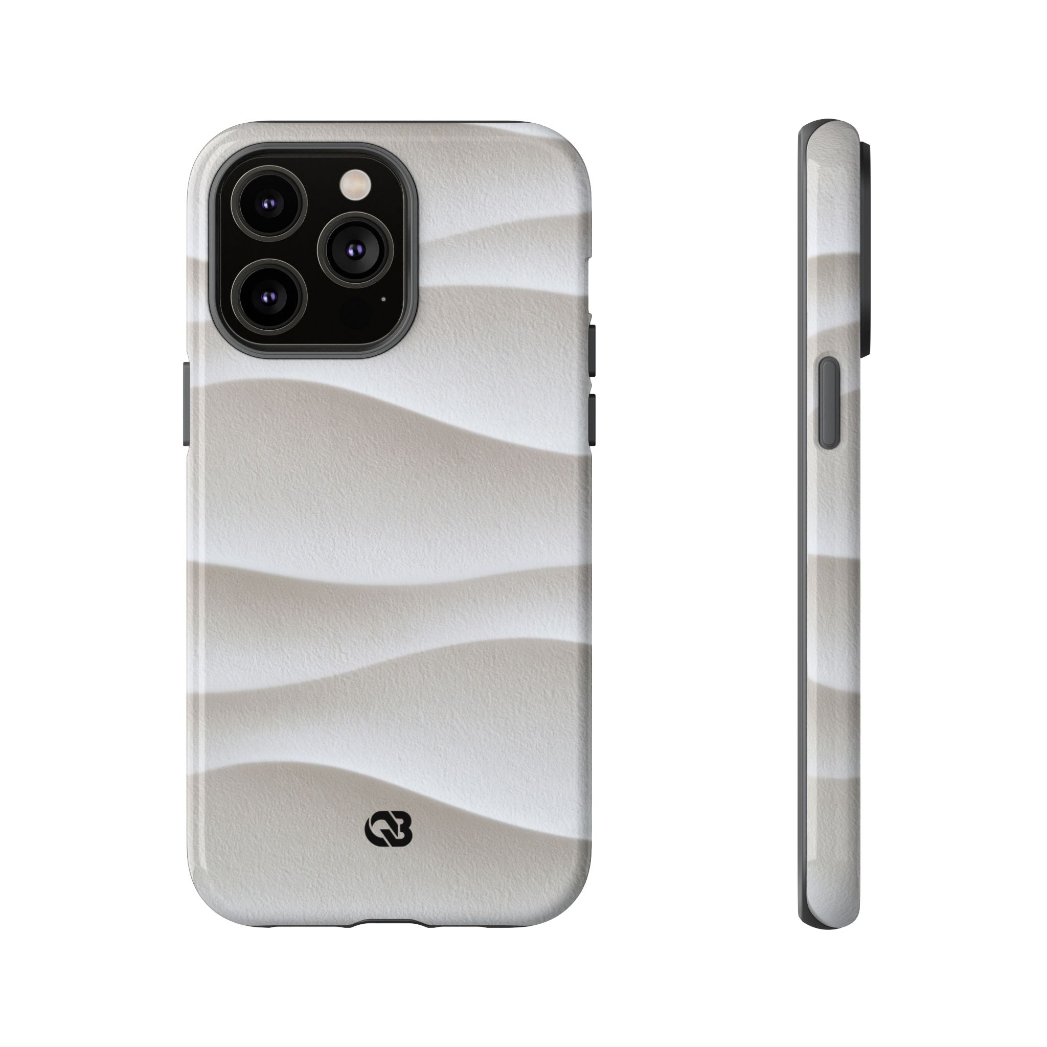 White Tough Phone Case for iPhone - Arctic Flow Ridges