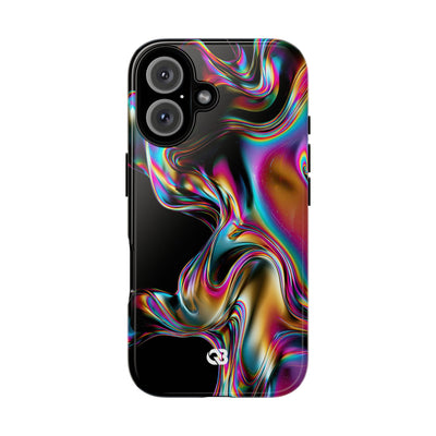 Purple Tough Phone Case for iPhone - Liquid Neon Chrome