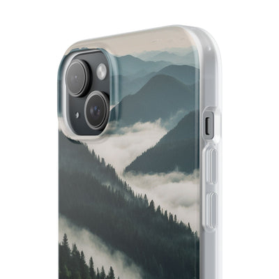 Misty Pine Peaks · Soft Hoesje voor iPhone