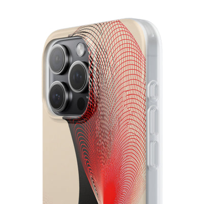 Red Lite Phone Case for iPhone - Crimson Grid Vortex