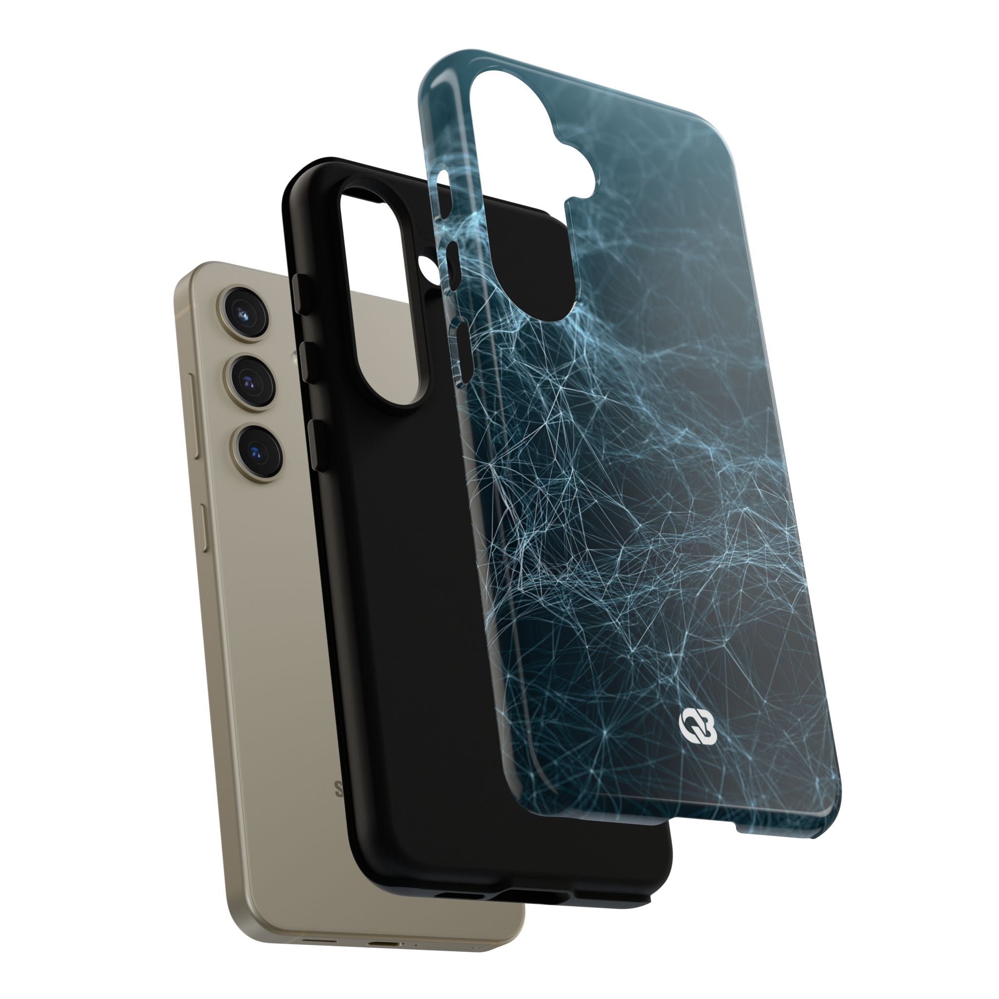 Teal Tough Phone Case for Samsung - Arctic Neural Mesh
