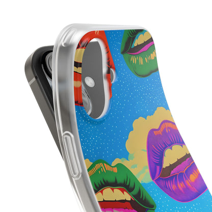 Farverigt Lipscape iPhone 16 Cover - Blødt