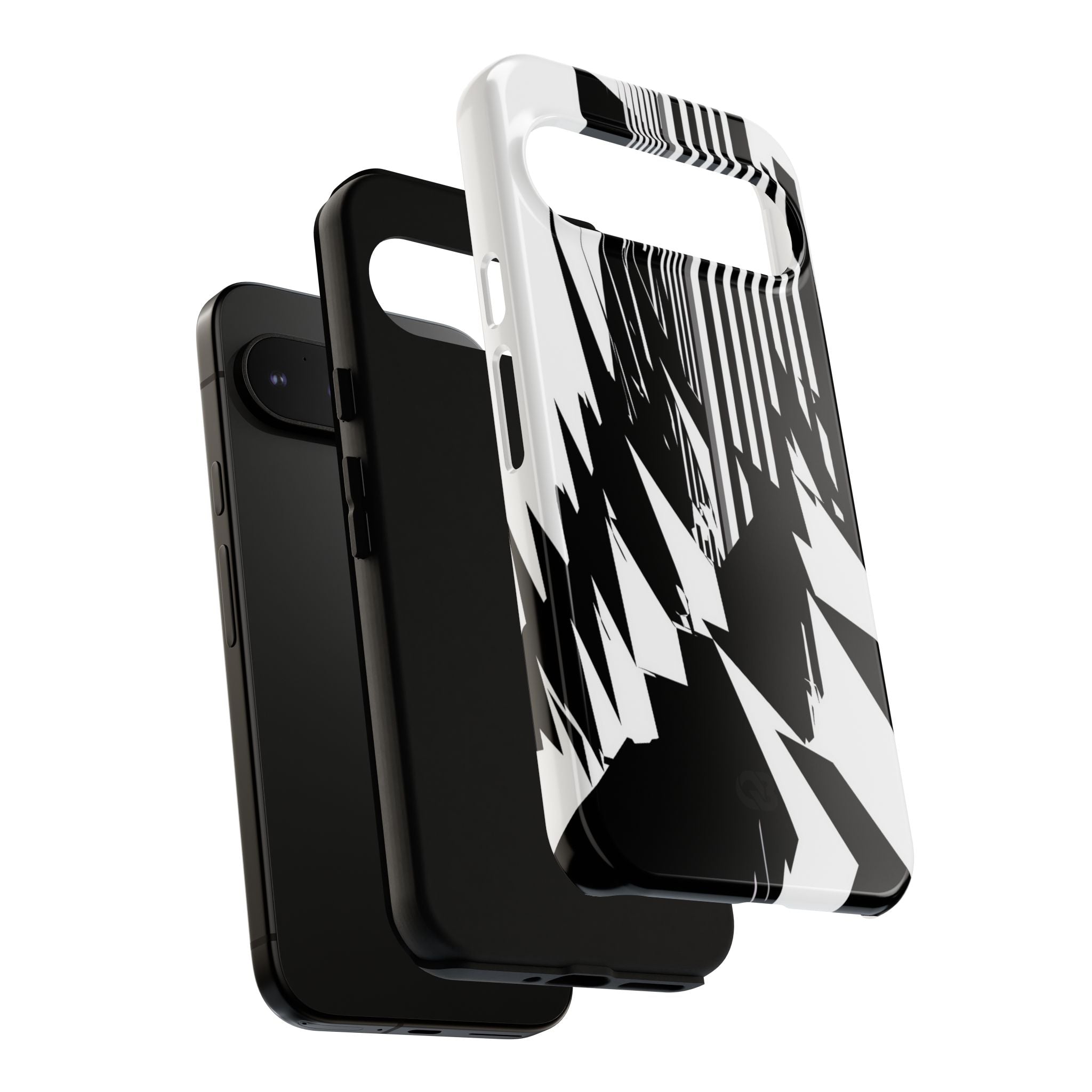 White Tough Phone Case for Google Pixel - Shattered Vector Spire