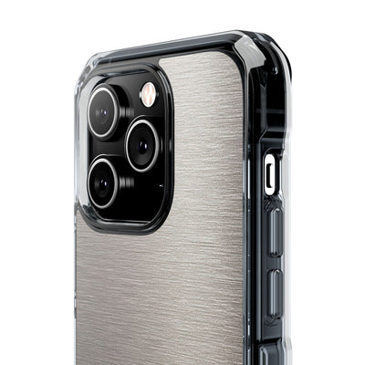 Grey Impact MagSafe Phone Case for iPhone - Brushed Nickel Linen