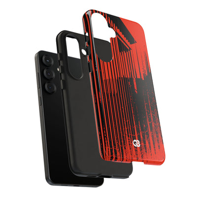Red Tough Phone Case for Samsung - Crimson Brutalist Distortion