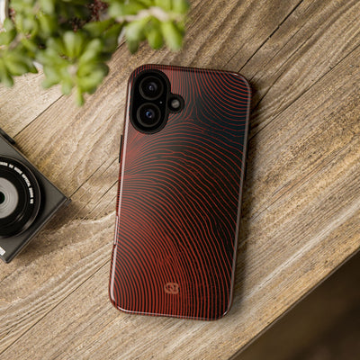 Red Tough Phone Case for iPhone - Terracotta Nerve Map