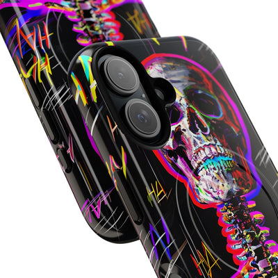 Neon Glitch Skeleton · Tough+ Coque de téléphone pour iPhone · Magsafe