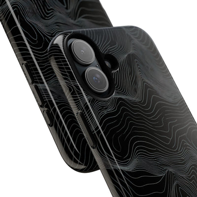 Obsidian Contour Elevation · Tough Phone Case for iPhone · Black